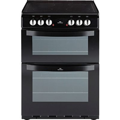 New World 601EDO 60cm Electric Ceramic Double Oven Cooker in Black